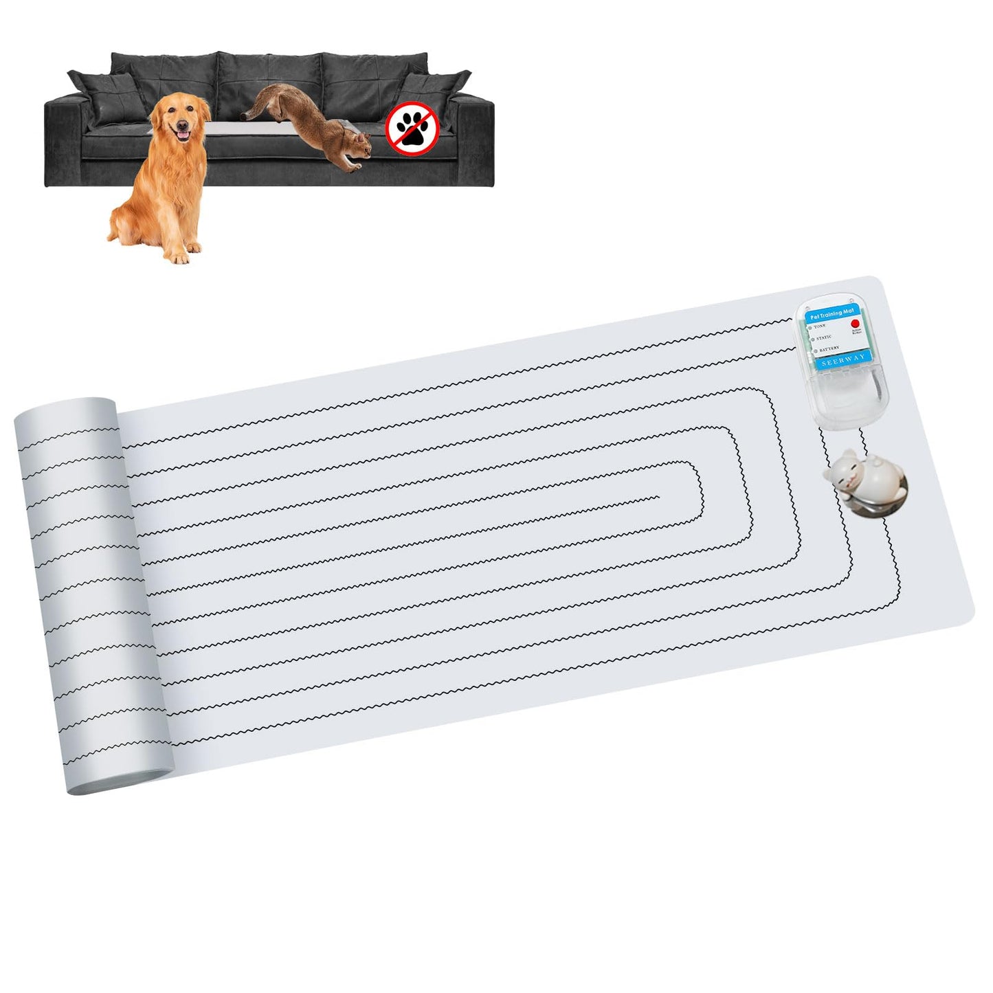 SEERWAY Scat Pet Shock Mat for Dog & Cat: 3 Training Modes 60x12 Inches