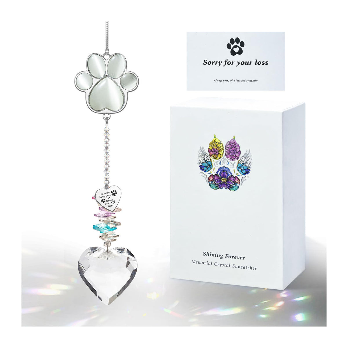 Dog Memorial Gifts for Loss of Dog, Pet Sympathy, Dog Memorial Suncatcher