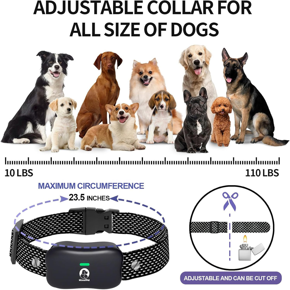 MIMOFPET Wireless Dog Fence for 2 Dogs - Covers up to 856-Acre Electric Fence,6000FT Waterproof Collar with Remote,Rechargeable Pet Containment System with 3 Training Modes for Large Medium Dogs