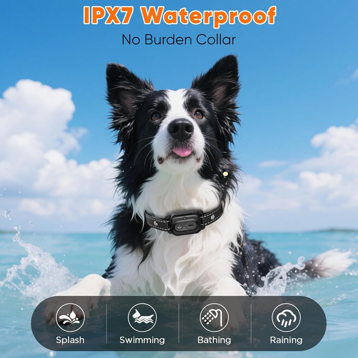 Dog Shock Collar 2 Dogs, 3300ft Dog Training Collar with Remote, Real-time Dual-Channel Remote with 3 Training Modes, Beep, Vibration, Safety Shock, Light, Fits 8-120 lbs All Breeds Sizes - Orange