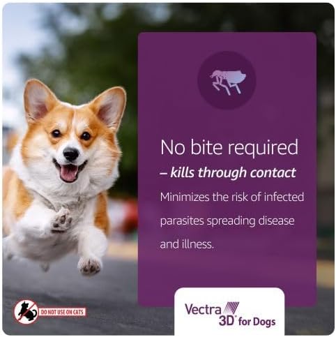 Vectra 3D Flea and Tick Prevention for Small Dogs 11-20 lbs, 3‑Month