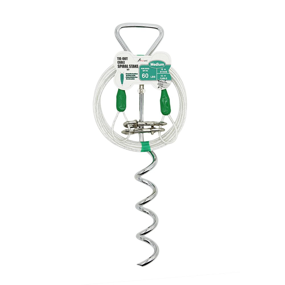 Petest 30ft Reflective Tie-Out Cable for Heavy Dogs Up to 125 Pounds