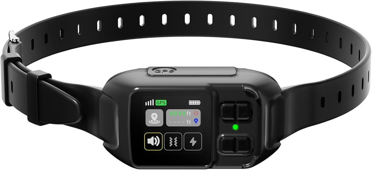 GPS Wireless Dog Fence with Customizable/Circular Boundary, Smart Portable Electric Dog Collar with 3 Correction Modes, Rechargeable, IPX7 Waterproof Pet Containment System for Outdoor Use