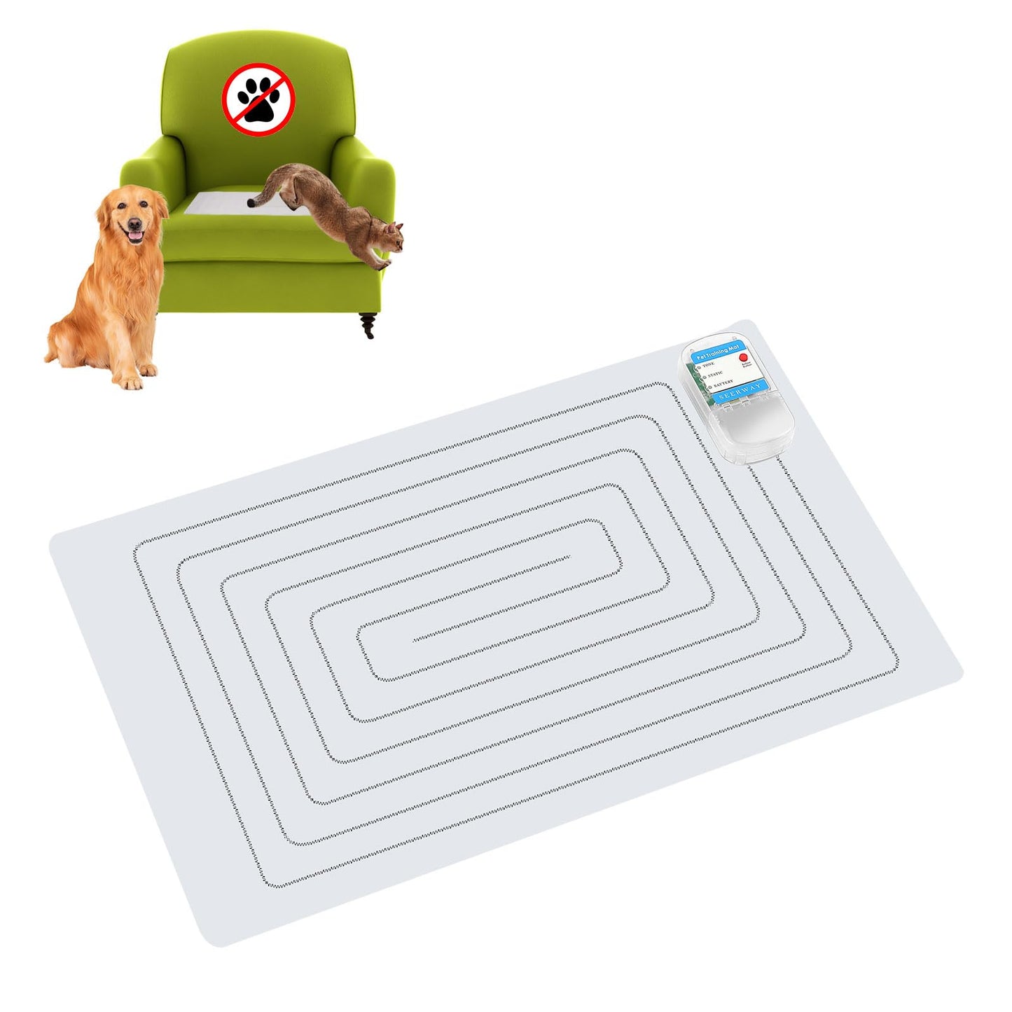 SEERWAY Scat Pet Shock Mat for Dog & Cat: 3 Training Modes 60x12 Inches