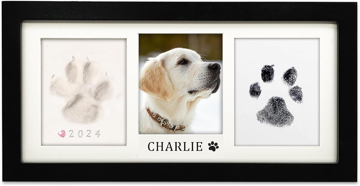 MYPAWLETS Paw Print Frame Kit,Dog/Cat Pawprints Keepsake,Black