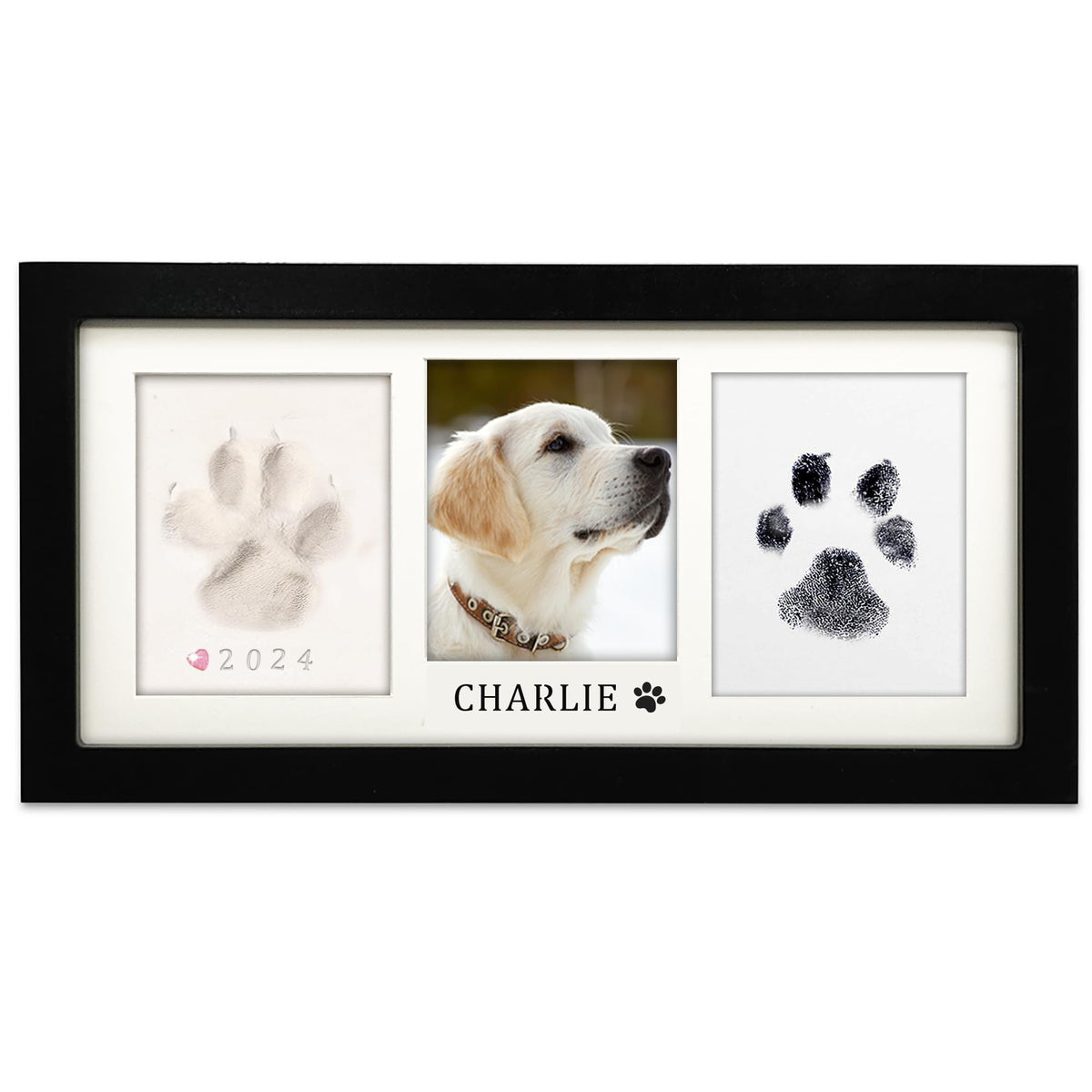 MYPAWLETS Paw Print Frame Kit,Dog/Cat Pawprints Keepsake,Black