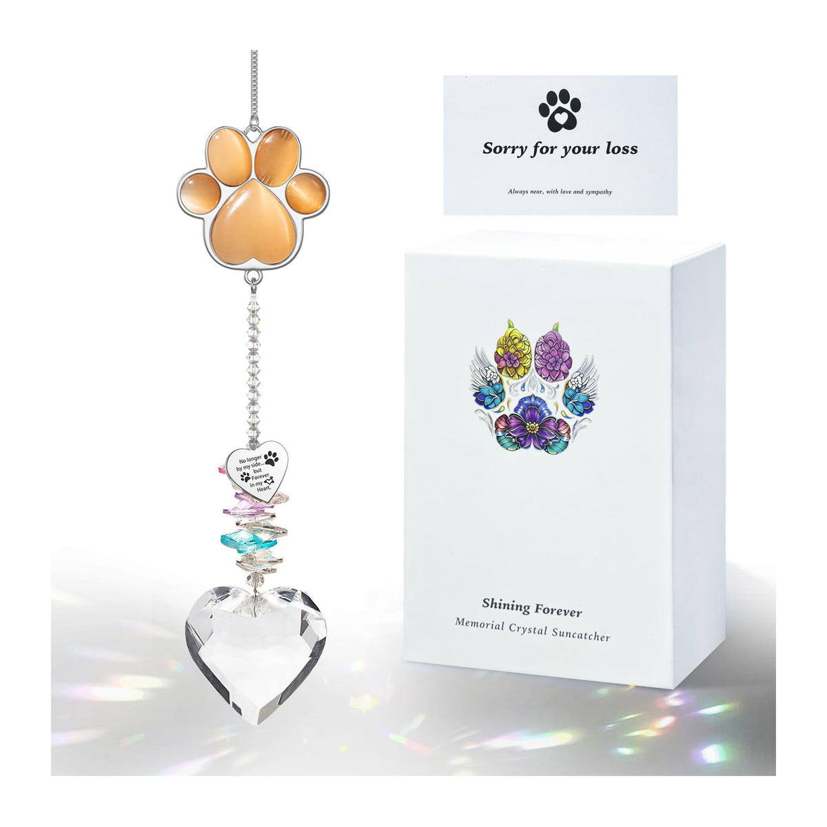 Dog Memorial Gifts for Loss of Dog, Pet Sympathy, Dog Memorial Suncatcher