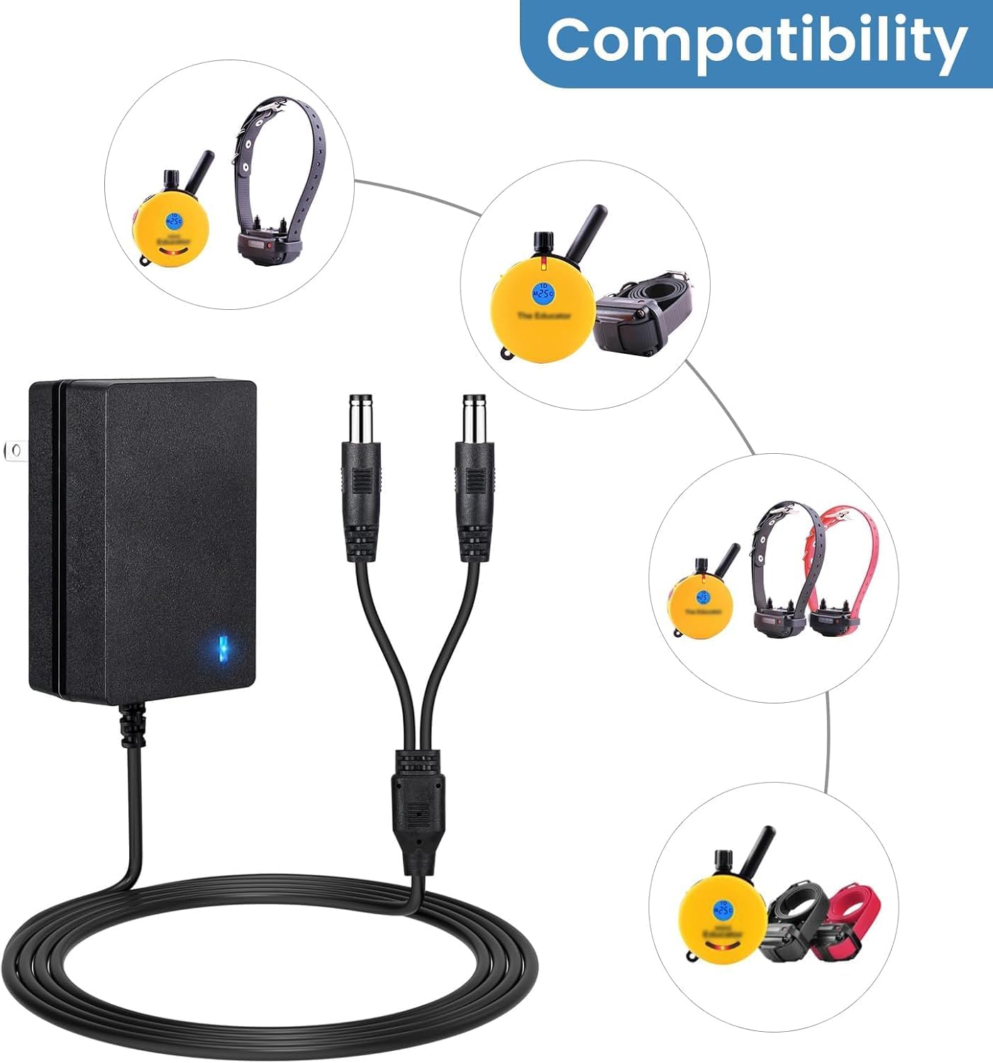 E Collar Charger for Mini Educator 300 400 ET-300 ET-400 Training Collars