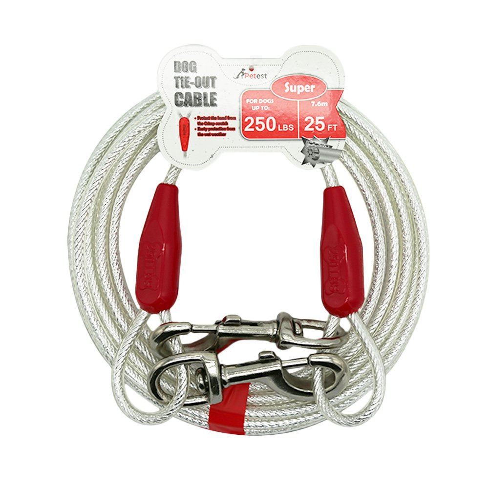 Petest 30ft Reflective Tie-Out Cable for Heavy Dogs Up to 125 Pounds