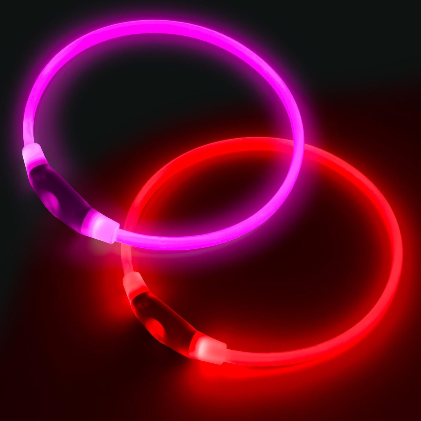 2 Packs Light Up Dog Collar, Kpuplol USB Rechargeable Dog Lights for Night