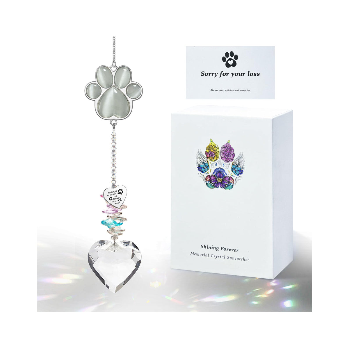 Dog Memorial Gifts for Loss of Dog, Pet Sympathy, Dog Memorial Suncatcher