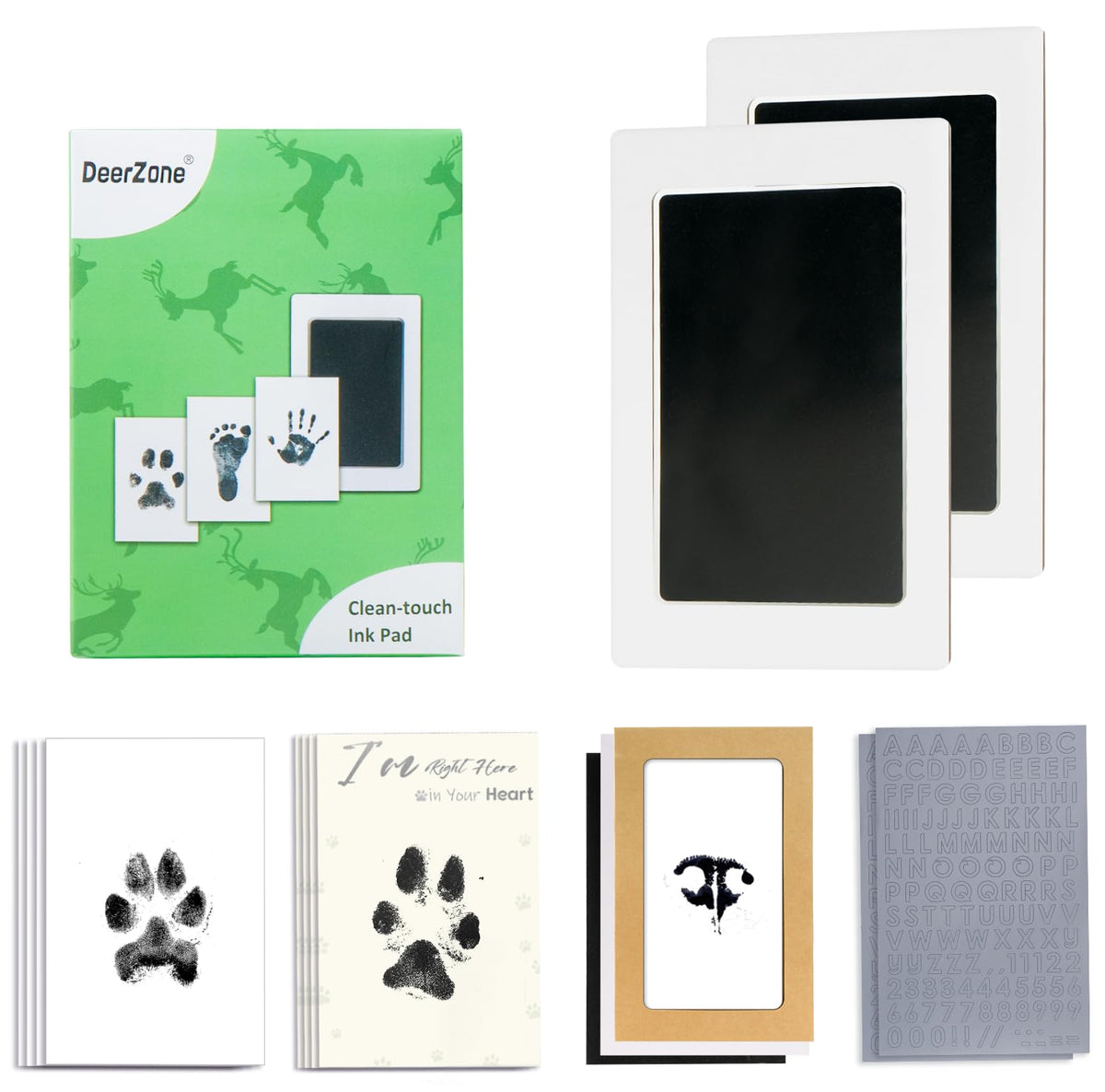DeerZone Inkless Paw Print Kit,Dog Paw Print Kit,Dog Nose Print Kit