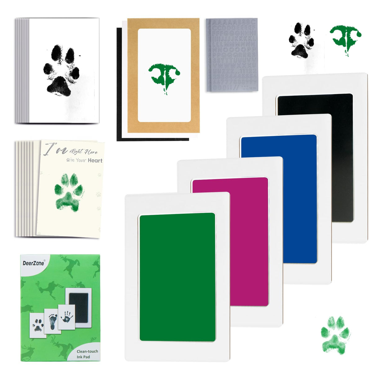 DeerZone Inkless Paw Print Kit,Dog Paw Print Kit,Dog Nose Print Kit