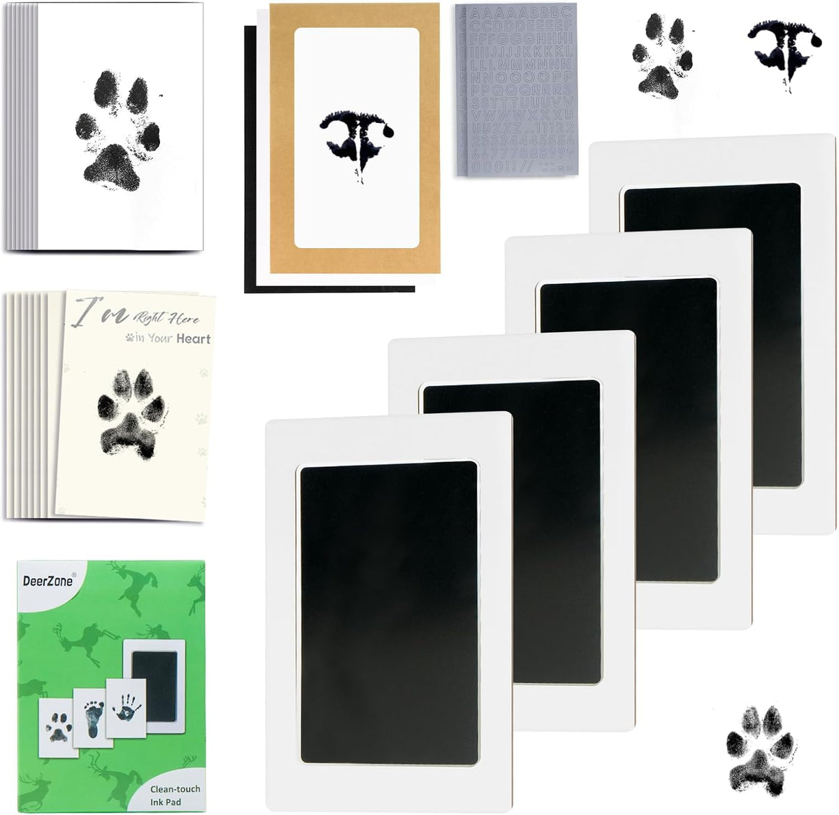 DeerZone Inkless Paw Print Kit,Dog Paw Print Kit,Dog Nose Print Kit
