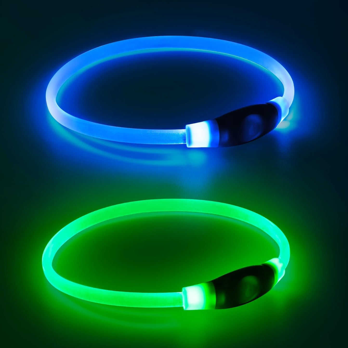2 Packs Light Up Dog Collar, Kpuplol USB Rechargeable Dog Lights for Night