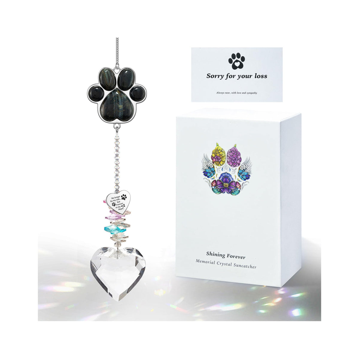 Dog Memorial Gifts for Loss of Dog, Pet Sympathy, Dog Memorial Suncatcher