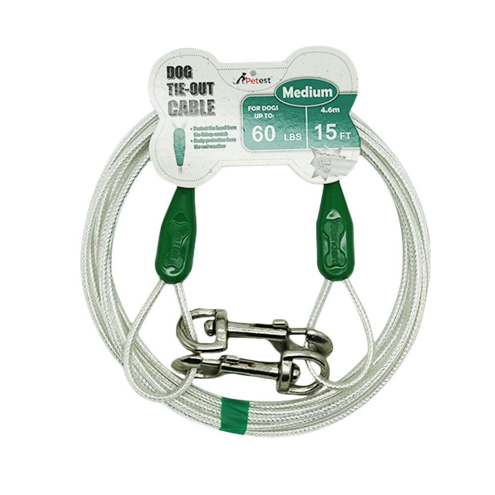 Petest 30ft Reflective Tie-Out Cable for Heavy Dogs Up to 125 Pounds