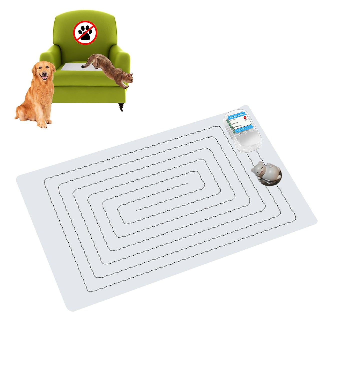 SEERWAY Scat Pet Shock Mat for Dog & Cat: 3 Training Modes 60x12 Inches