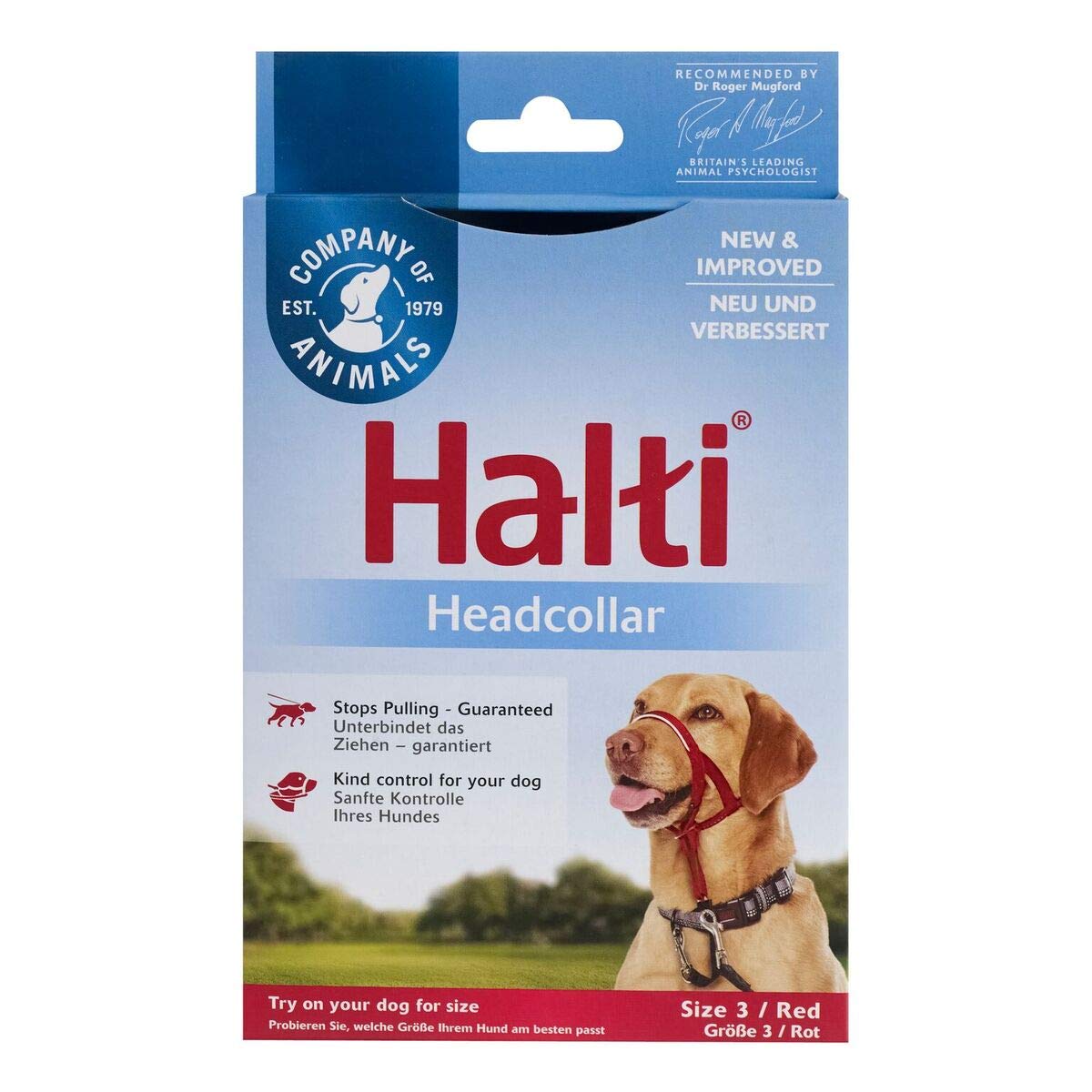 Halti Headcollar | Size 3, Black | Training Collar for Medium Dogs
