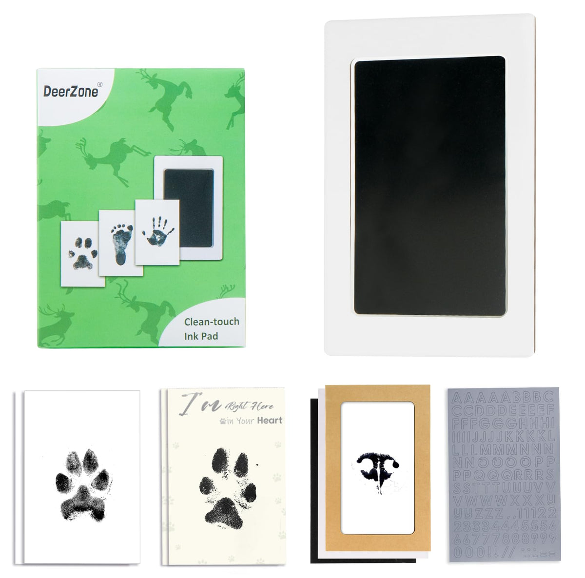DeerZone Inkless Paw Print Kit,Dog Paw Print Kit,Dog Nose Print Kit
