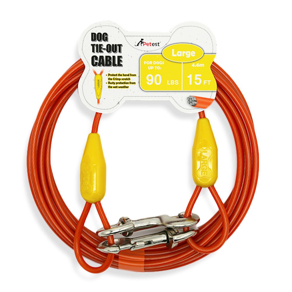 Petest 30ft Reflective Tie-Out Cable for Heavy Dogs Up to 125 Pounds