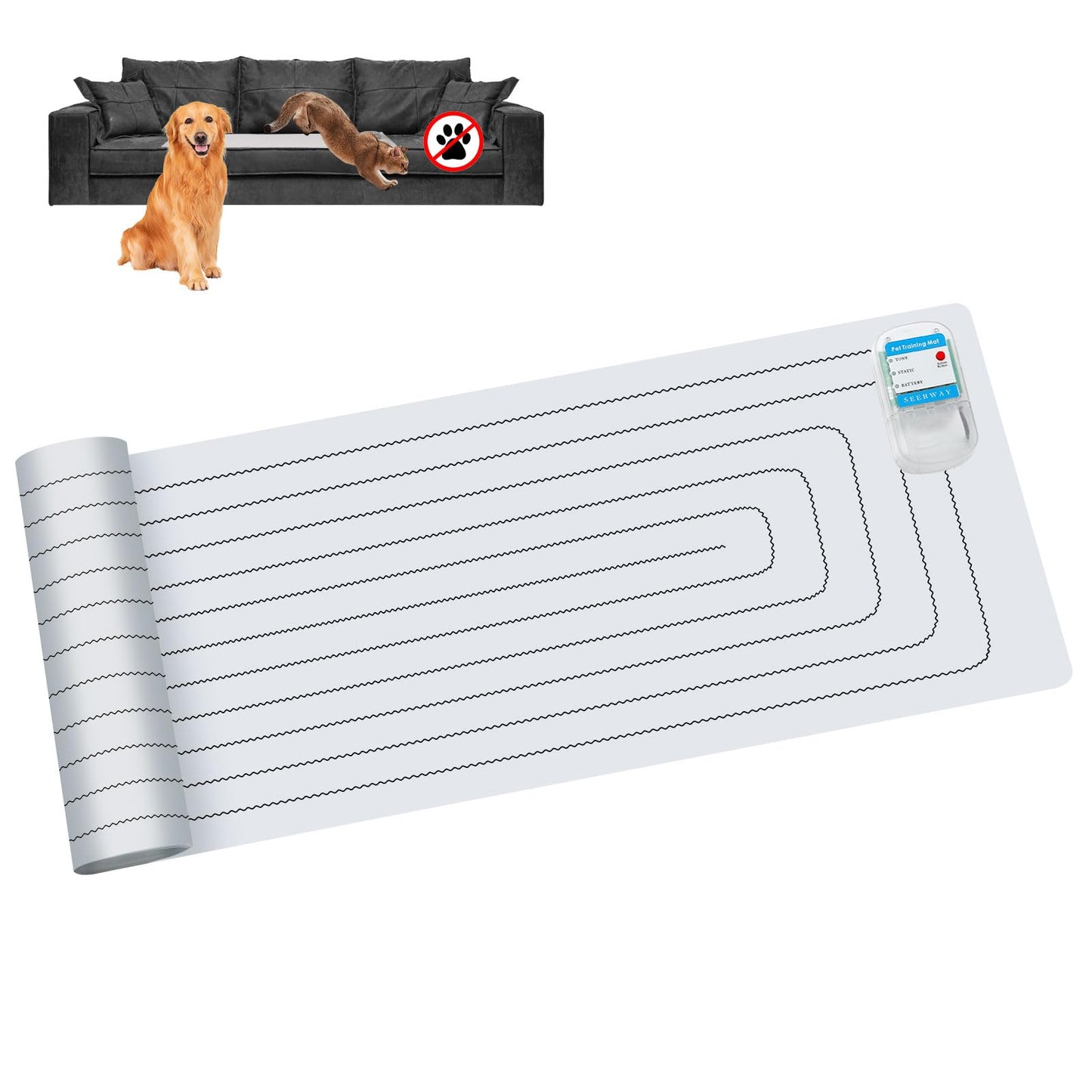 SEERWAY Scat Pet Shock Mat for Dog & Cat: 3 Training Modes 60x12 Inches