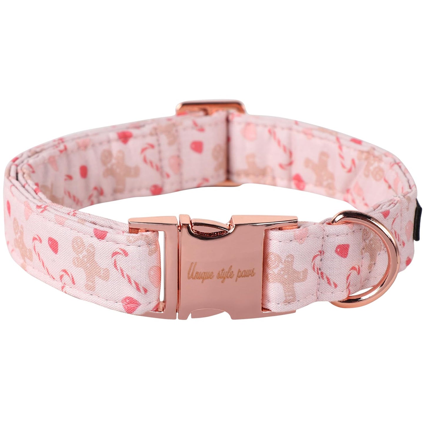 Unique Style Paws Dog Collar With Metal Buckle - Red Rose Flower Gift for Small, Medium, Large Boys Girls Dogs - Durable and Cute