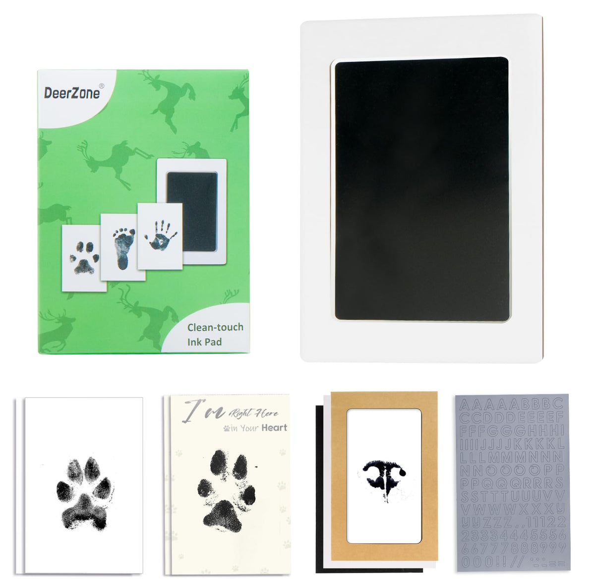DeerZone Inkless Paw Print Kit,Dog Paw Print Kit,Dog Nose Print Kit
