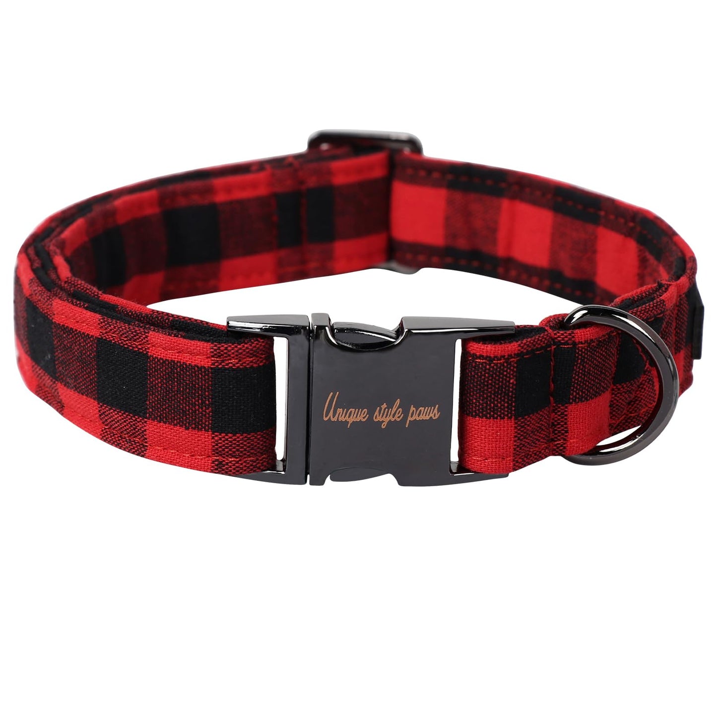 Unique Style Paws Dog Collar With Metal Buckle - Red Rose Flower Gift for Small, Medium, Large Boys Girls Dogs - Durable and Cute