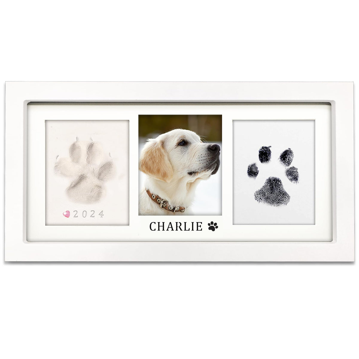 MYPAWLETS Paw Print Frame Kit,Dog/Cat Pawprints Keepsake,Black