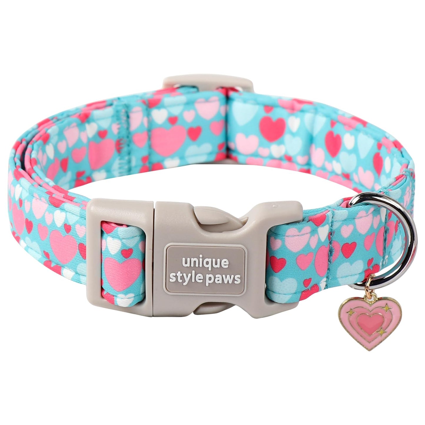 Unique Style Paws Dog Collar With Metal Buckle - Red Rose Flower Gift for Small, Medium, Large Boys Girls Dogs - Durable and Cute