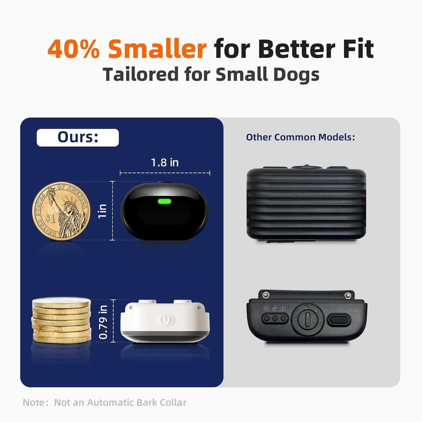 Shock Collar for Small Dogs, Ultra-Light & Slim Dog Training Collar with Remote, Tailored for Small Dogs 5-30lbs & Medium Dogs, 198-Level Precise Control, Waterproof, Rechargeable (Not Auto Collar)