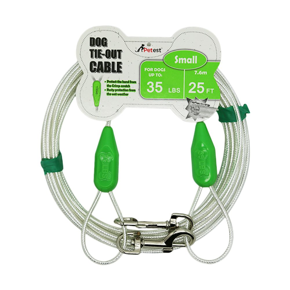 Petest 30ft Reflective Tie-Out Cable for Heavy Dogs Up to 125 Pounds