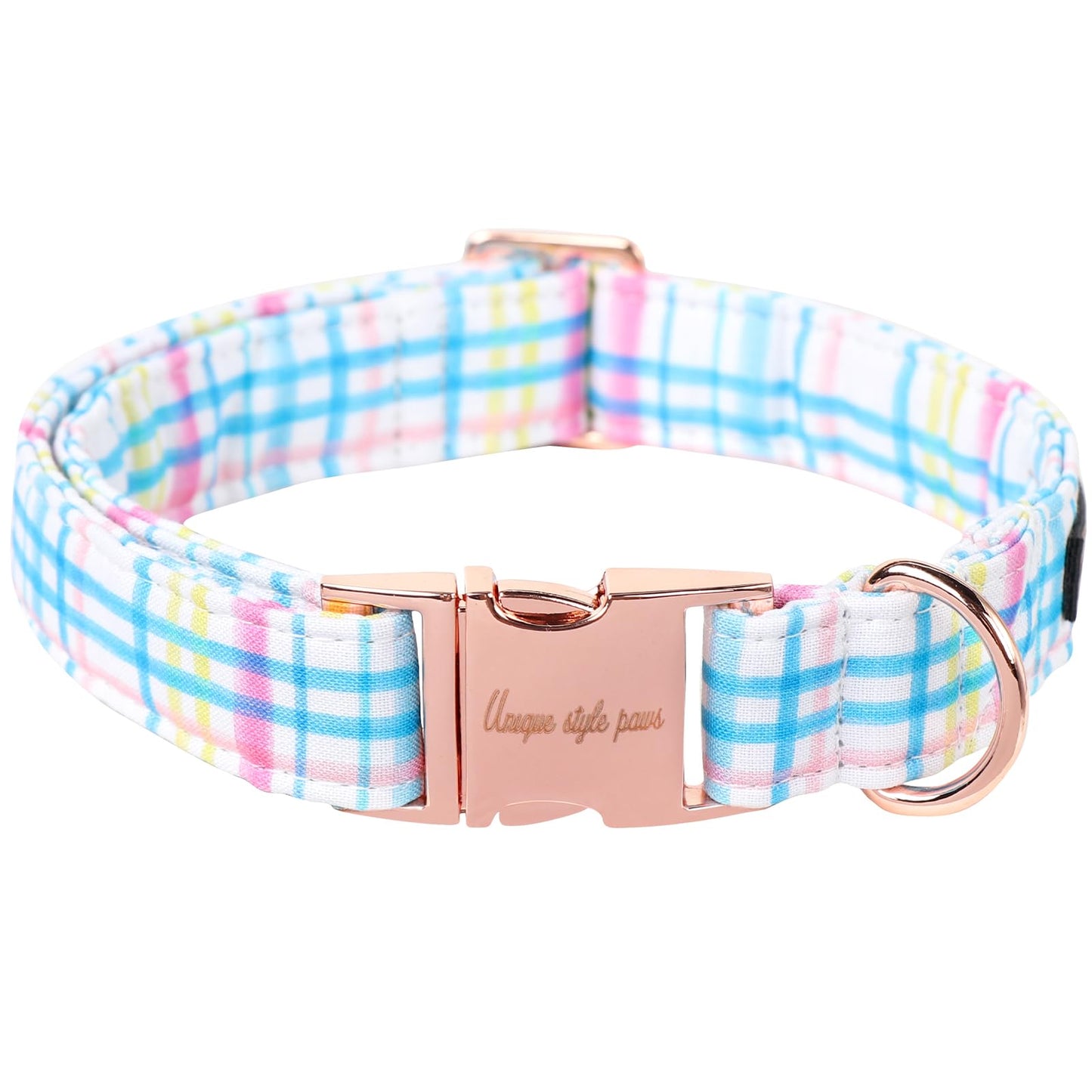 Unique Style Paws Dog Collar With Metal Buckle - Red Rose Flower Gift for Small, Medium, Large Boys Girls Dogs - Durable and Cute