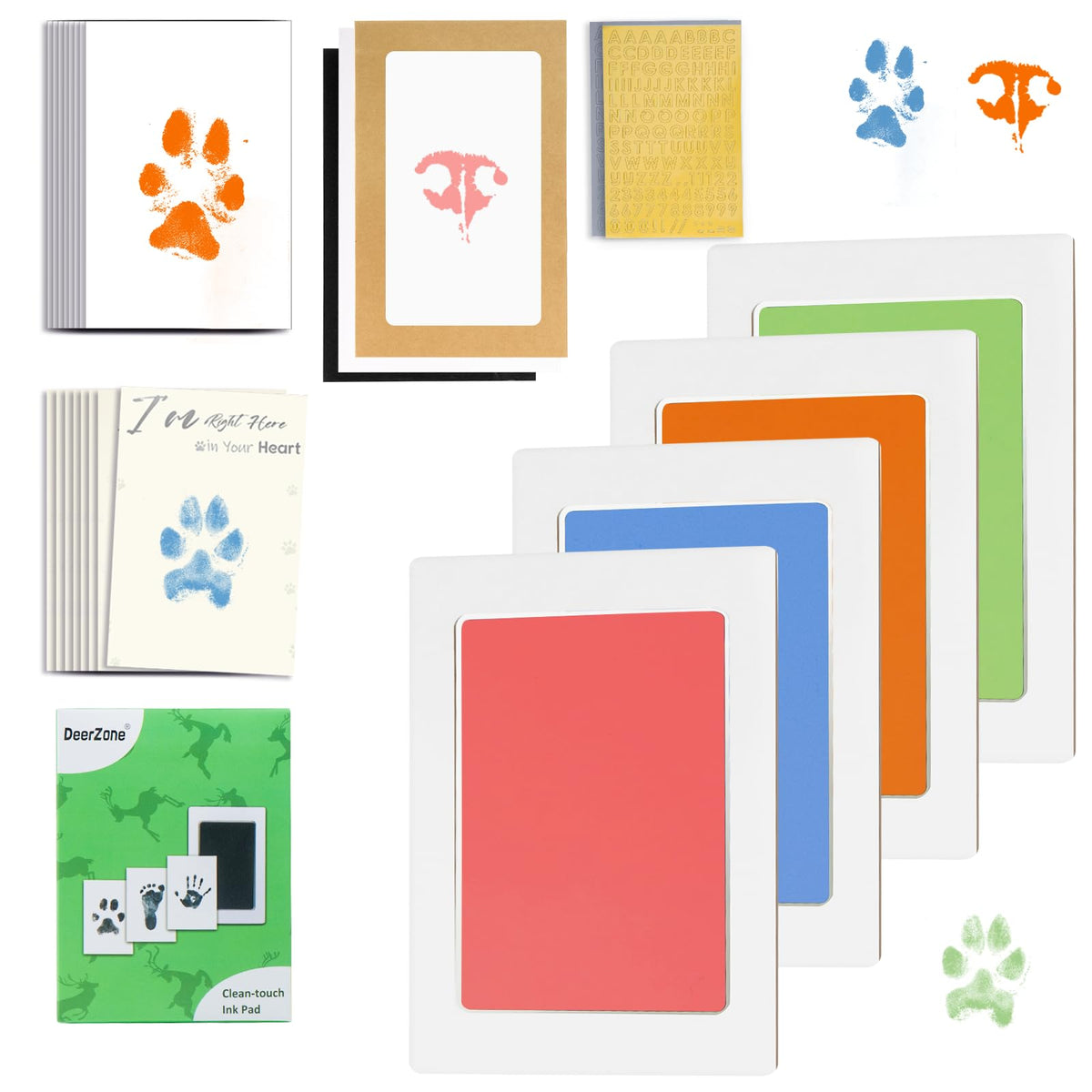 DeerZone Inkless Paw Print Kit,Dog Paw Print Kit,Dog Nose Print Kit