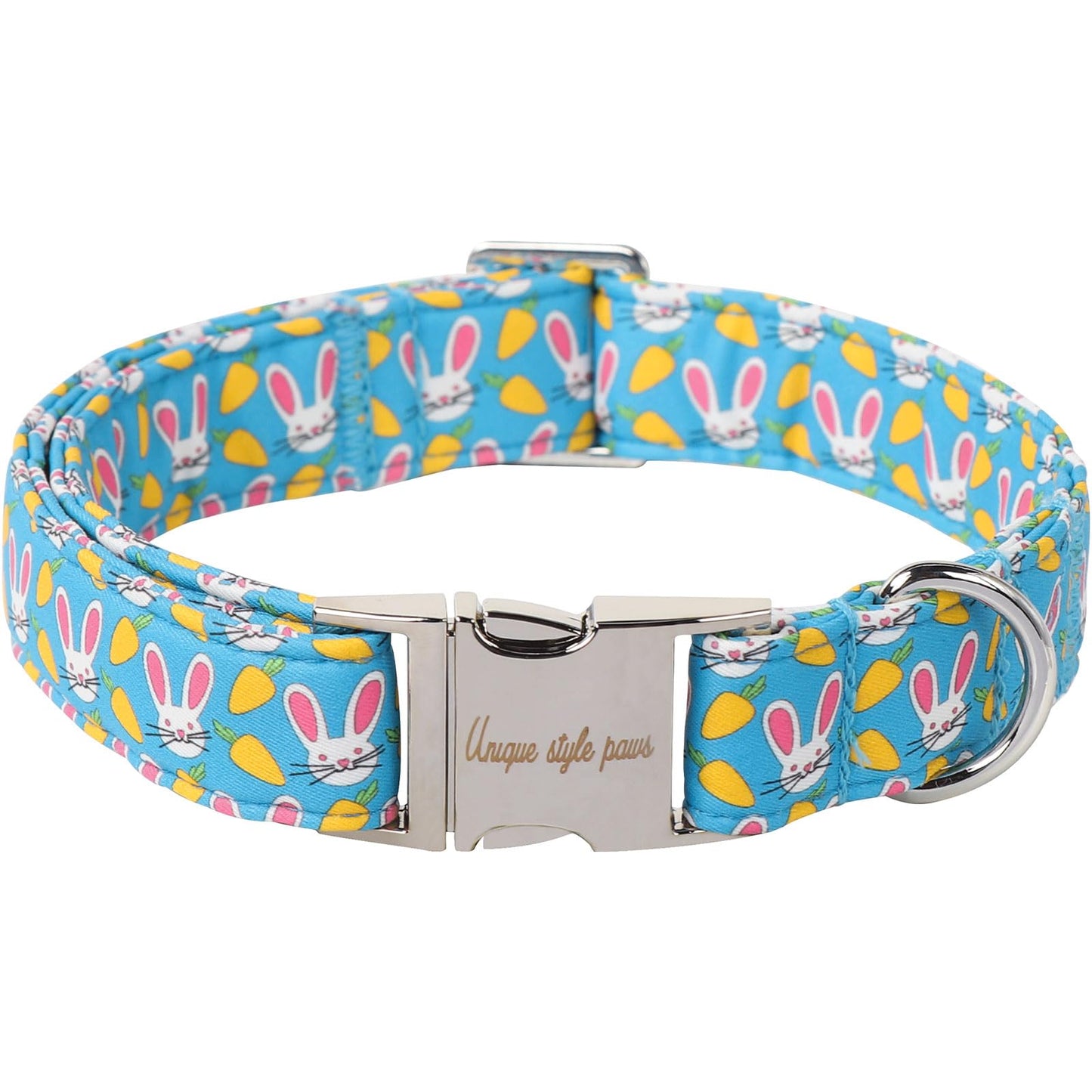 Unique Style Paws Dog Collar With Metal Buckle - Red Rose Flower Gift for Small, Medium, Large Boys Girls Dogs - Durable and Cute