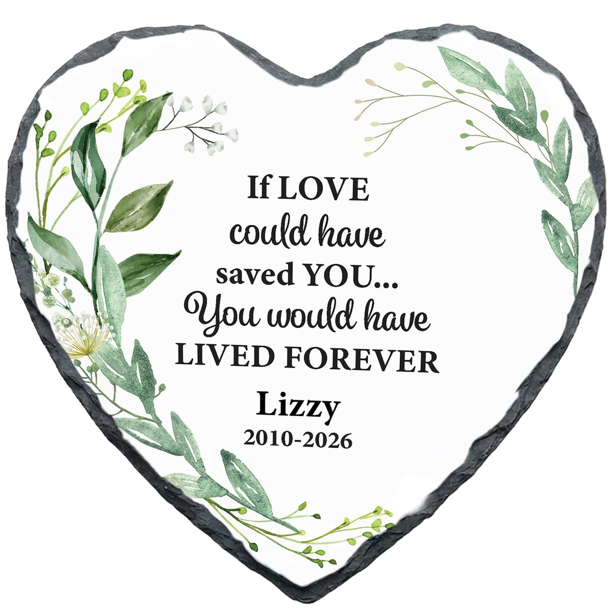Personalized Dog Memorial Stone, No Longer by Our Side Heart Paw Print Plaque, Pet Loss Gift for Dogs Stone (S-002)