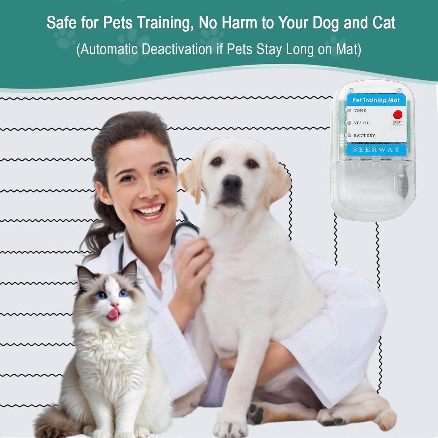 SEERWAY Scat Pet Shock Mat for Dog & Cat: 3 Training Modes 60x12 Inches