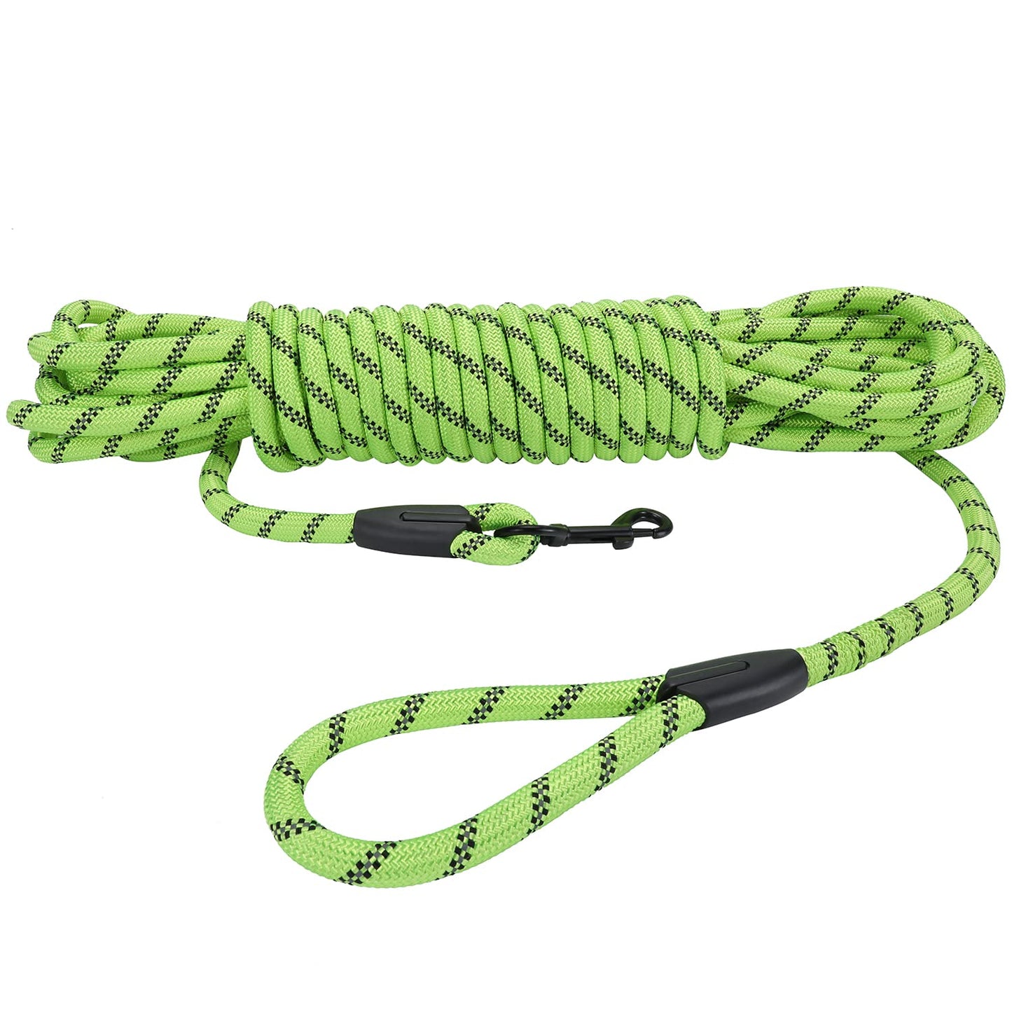 Hi Kiss Dog/Puppy Obedience Recall Training Agility Lead - 15ft 20ft 30ft 50ft 100ft Training Leash - Great for Play, Camping, or Backyard - Black 20ft