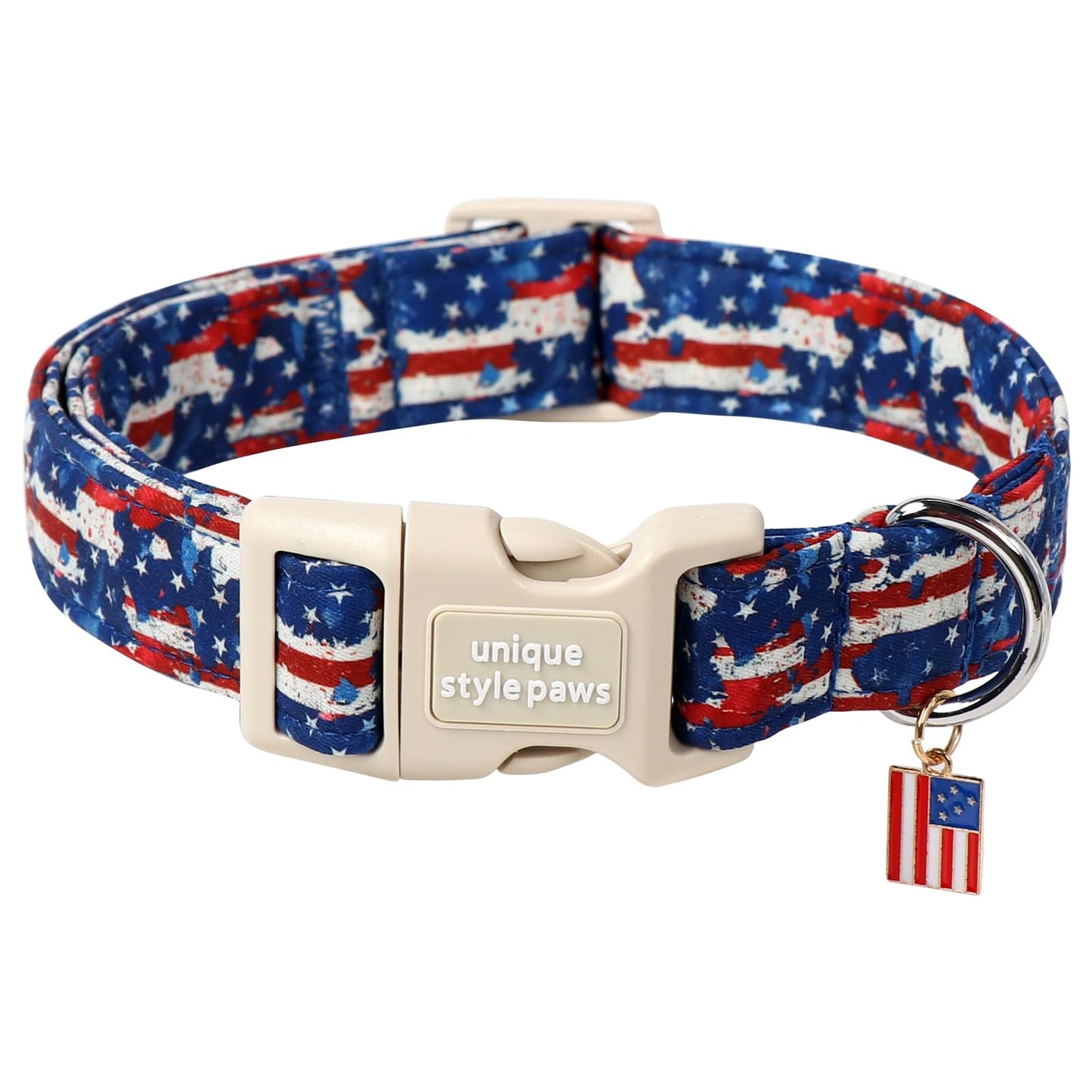 Unique Style Paws Dog Collar With Metal Buckle - Red Rose Flower Gift for Small, Medium, Large Boys Girls Dogs - Durable and Cute