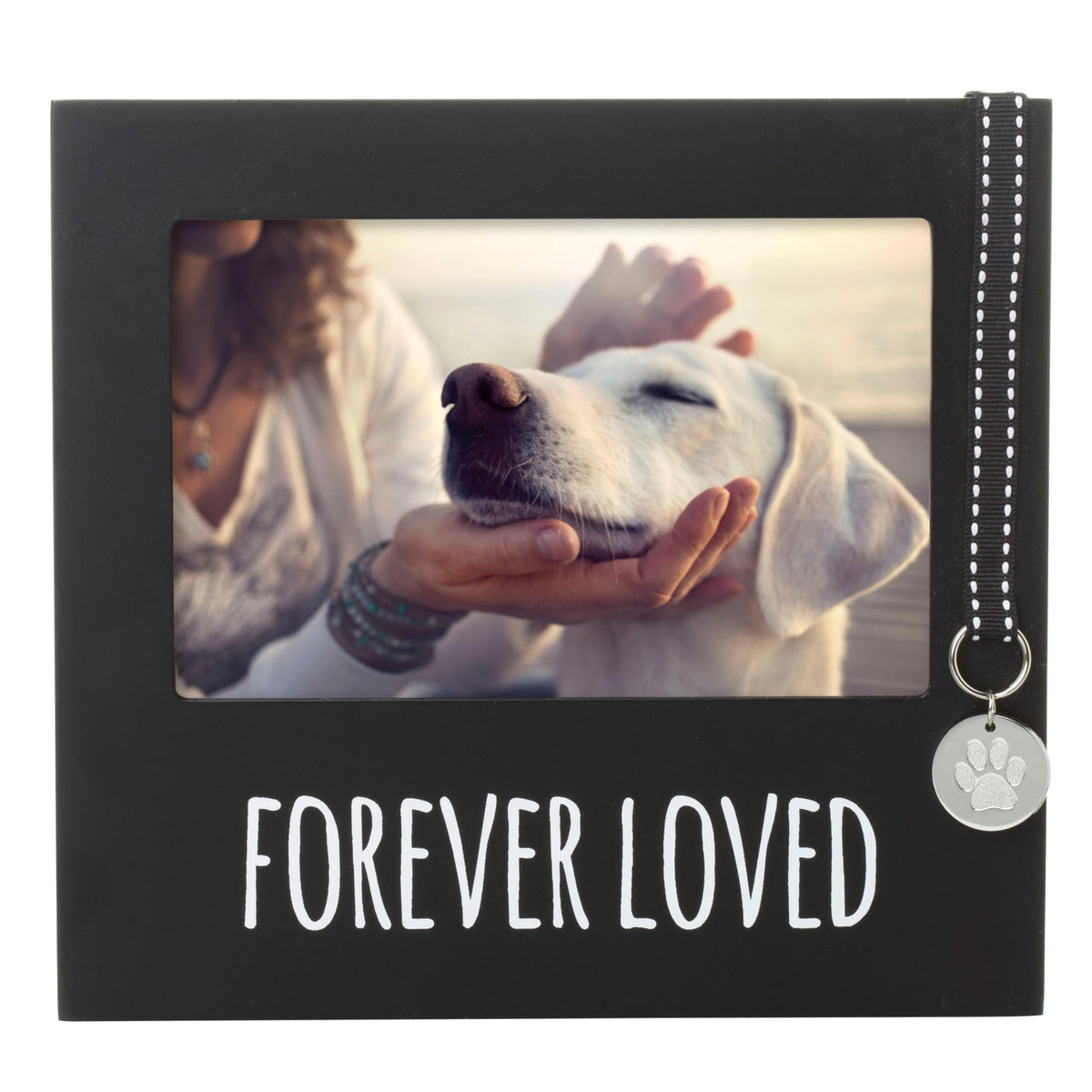 Pearhead Forever Loved Pet Keepsake Picture Frame, Photo Frame for Pet Owners and Dog Lovers, Ideal Memorial Gift for Loss of Dog and Pet Remembrance, Wall Mount And Tabletop Frame, Black