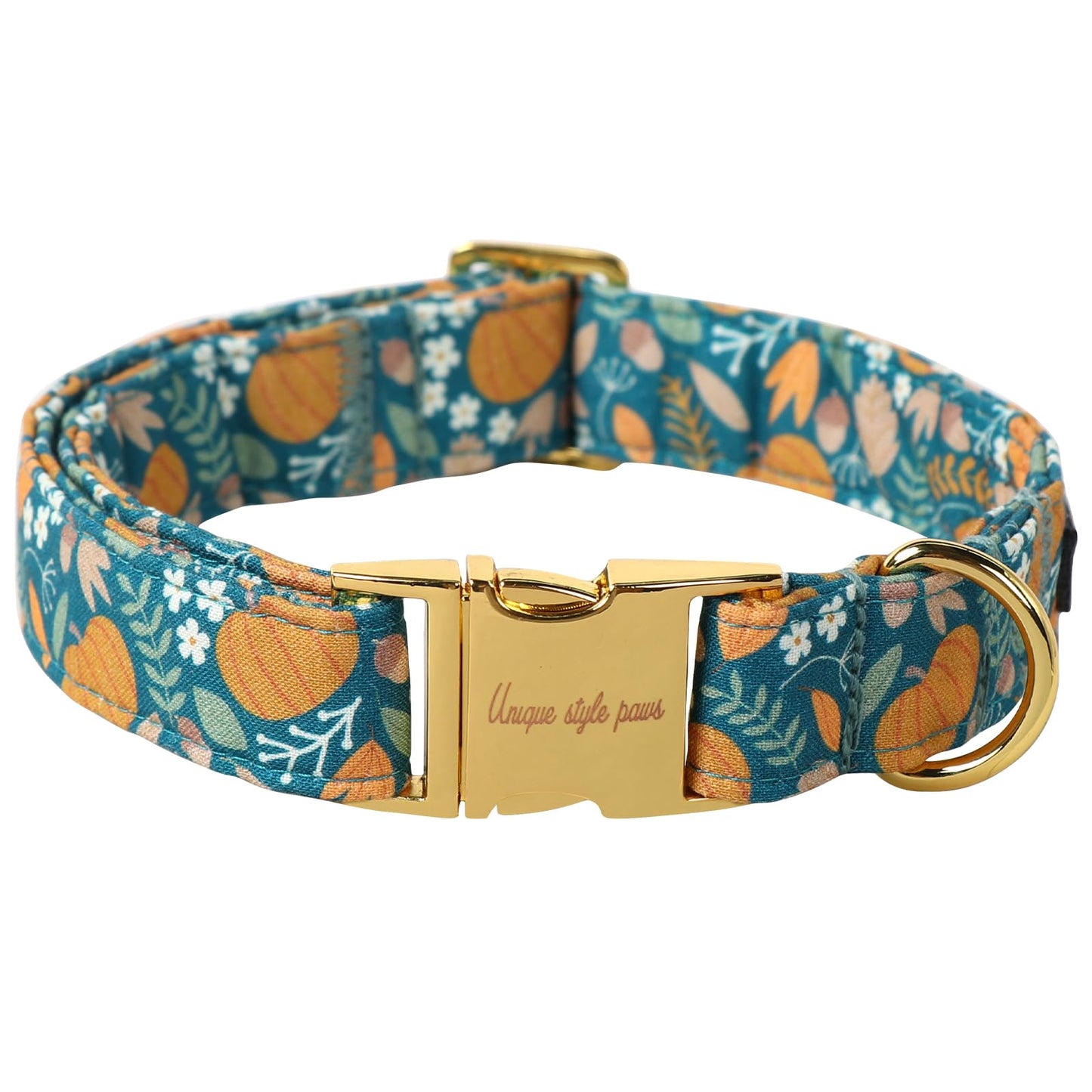 Unique Style Paws Dog Collar With Metal Buckle - Red Rose Flower Gift for Small, Medium, Large Boys Girls Dogs - Durable and Cute
