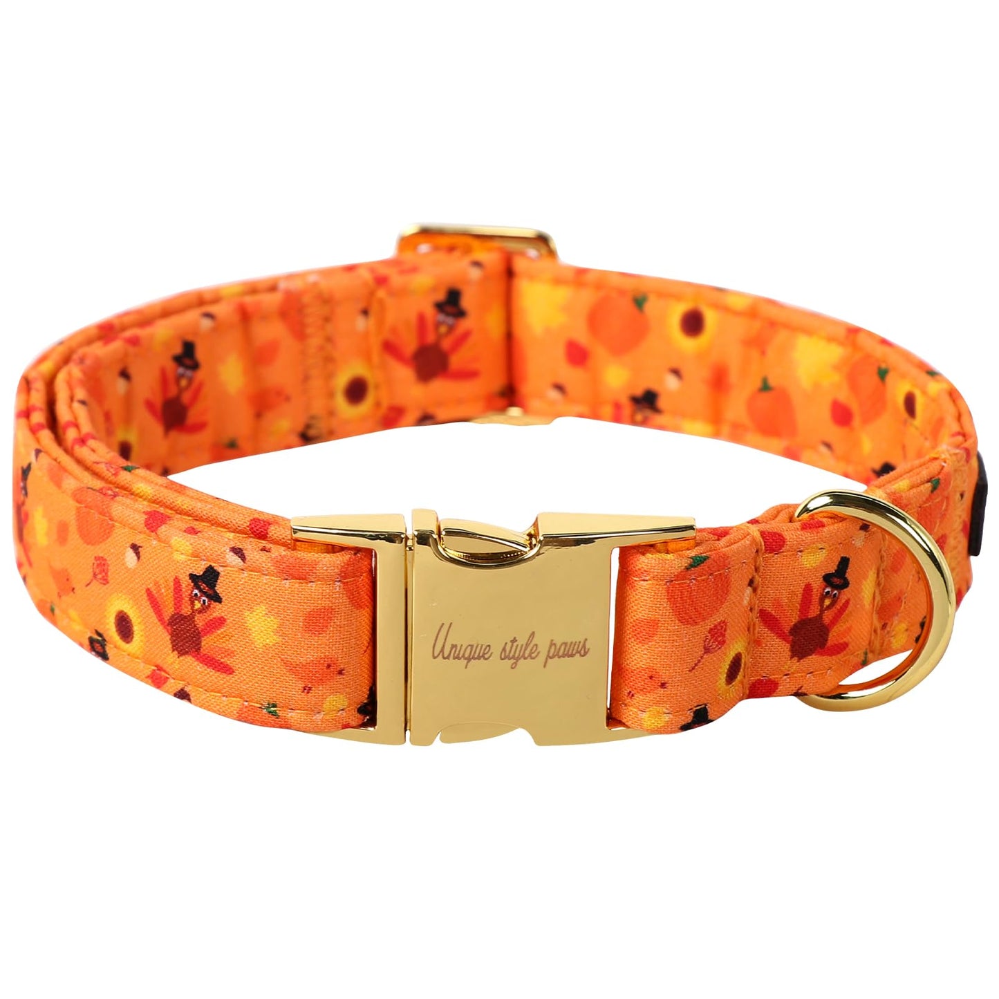 Unique Style Paws Dog Collar With Metal Buckle - Red Rose Flower Gift for Small, Medium, Large Boys Girls Dogs - Durable and Cute