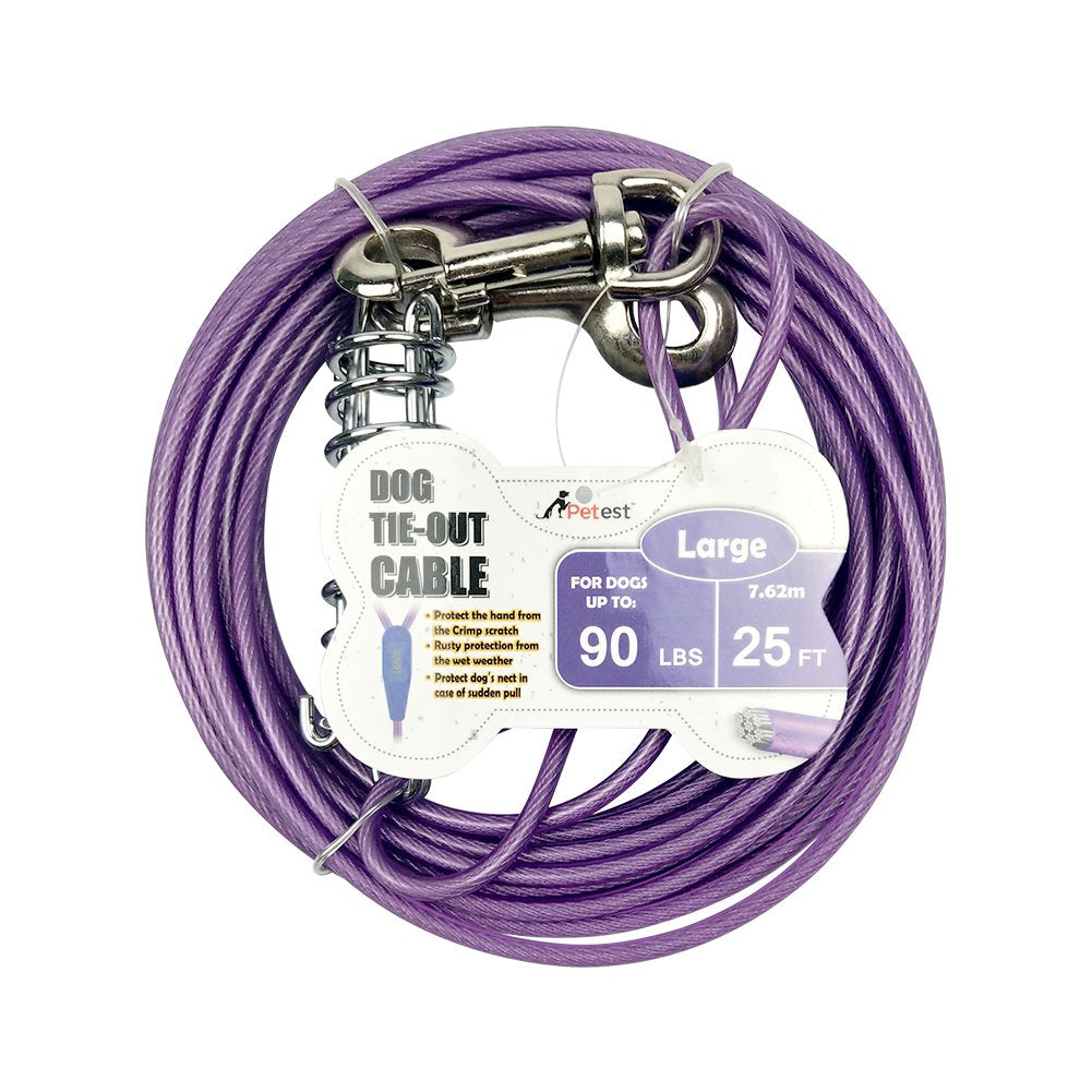 Petest 30ft Reflective Tie-Out Cable for Heavy Dogs Up to 125 Pounds