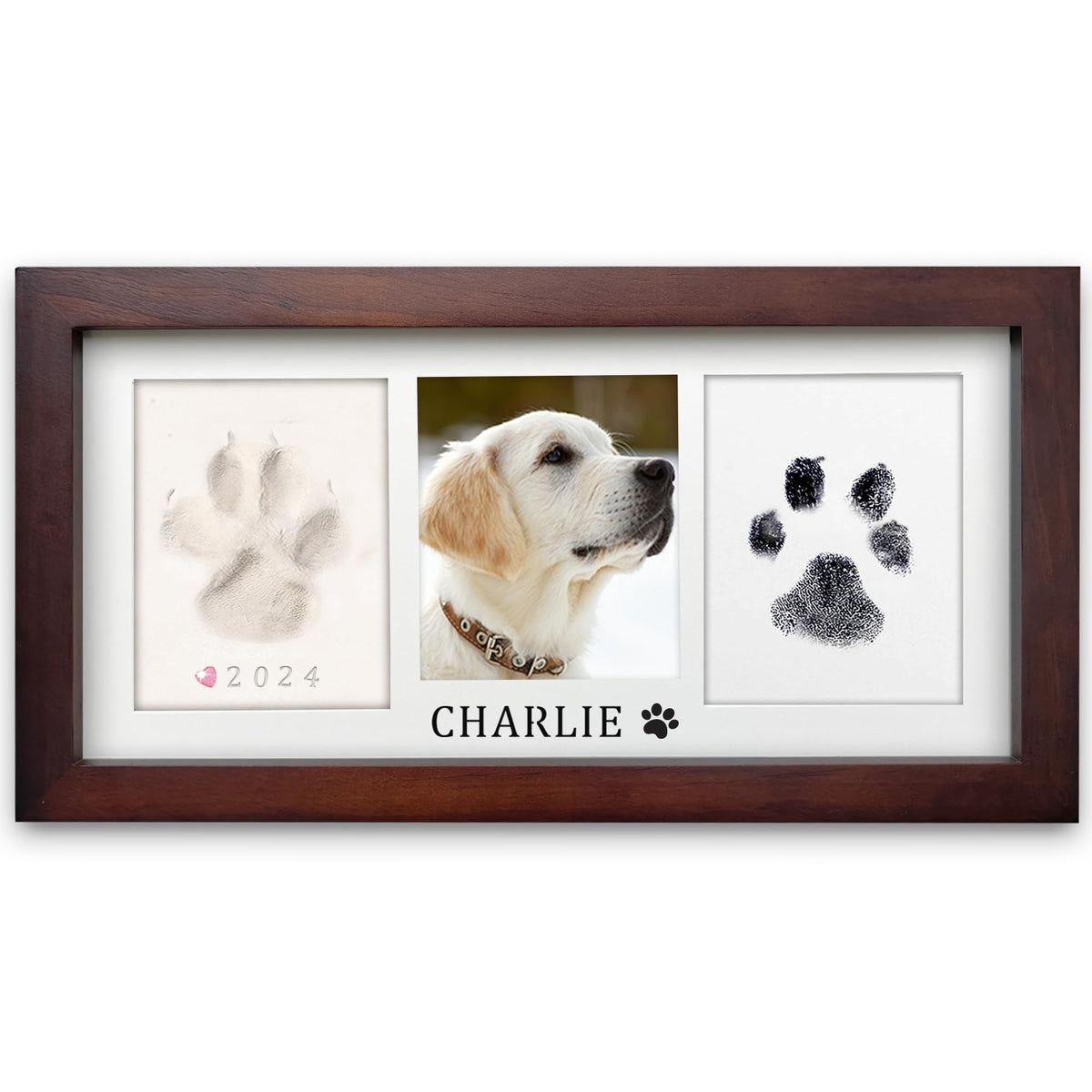 MYPAWLETS Paw Print Frame Kit,Dog/Cat Pawprints Keepsake,Black