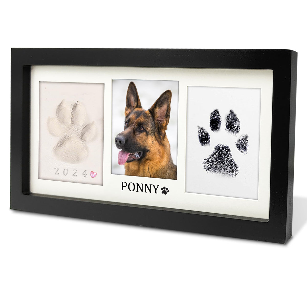 MYPAWLETS Paw Print Frame Kit,Dog/Cat Pawprints Keepsake,Black