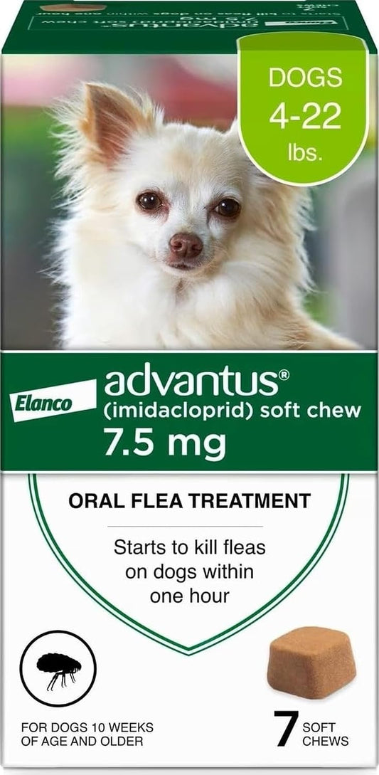 Advantus Dog Fast Acting Oral Flea Treatment Soft Chewable 4 - 22 lbs. | 7 ct.