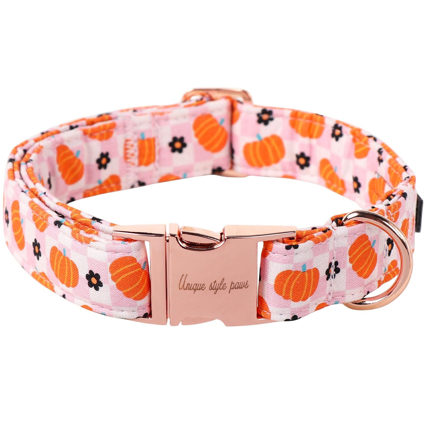 Unique Style Paws Dog Collar With Metal Buckle - Red Rose Flower Gift for Small, Medium, Large Boys Girls Dogs - Durable and Cute