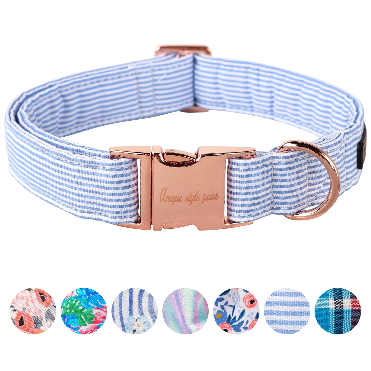 Unique Style Paws Dog Collar With Metal Buckle - Red Rose Flower Gift for Small, Medium, Large Boys Girls Dogs - Durable and Cute