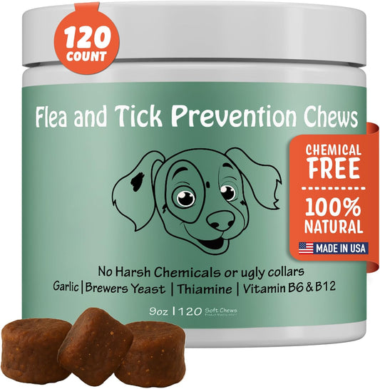 Colorado Dog Flea & Tick Chews for Dogs, 120 Ct | Bacon Flavor, Made in USA